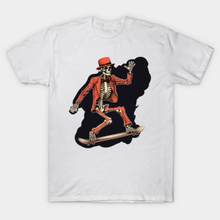 Cool Skateboarding Skeleton T-Shirt